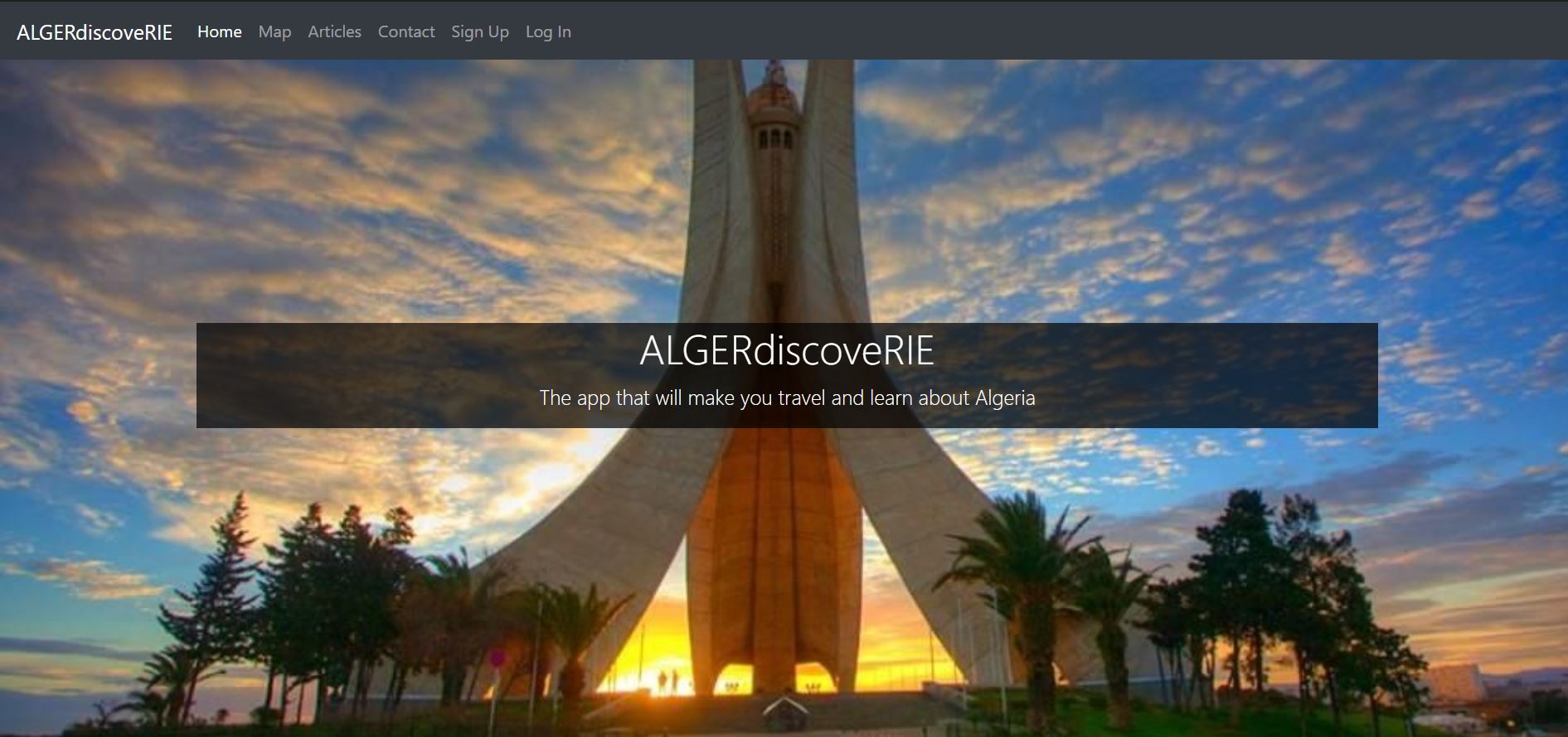 Projet de carte interactive pour découvrir l'Algérie avec blog et back-office d'administration